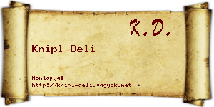 Knipl Deli névjegykártya